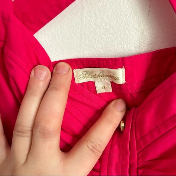 Shoshanna Sleeveless Button Up Mini Dress Pink Size 4 - Picture 9 of 9
